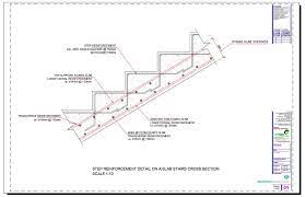 Step Reinforcement Detail On A Slab Stairs Cross Section Reinforcement Slab Architectural Section