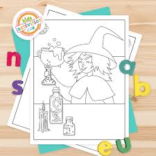 Each printable highlights a word that starts. Magical Witch Coloring Pages Kids Activities Blog
