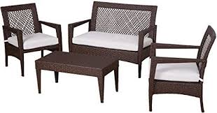 New Auro Brisbane Outdoor Furniture 3 Piece Rattan Patio Set All Weather Brown Wicker Bistro Set With 2 Water Resistant Olefin Cushioned Chairs End Table