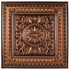 Rely on decorative ceiling tiles for all of your ceiling panel needs! Udecor Marseille 2 Ft X 2 Ft Lay In Or Glue Up Ceiling Tile In Antique Copper 48 Sq Ft Case Ct 223 Ac The Home Depot In 2021 Ceiling Tile Ceiling Tiles Decorative Ceiling Tile