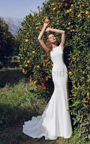 Elegante hochzeitskleid mit offenen rücken und schöner. Satin Sweep Zug Elegantes Schlichtes Brautkleid Mit Applikation Mekleid De