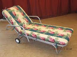 For your consideration is a brilliant, indoor/outdoor patio set of five, curved, wood topped armchairs, by russell woodard, circa the 1960s. Retro Chaise Lounge Reupholstered In Vintage Barkcloth Fabric From Recycled Luxury Ebay For Vintage Outdoor Furniture Vintage Patio Chaise Lounge Reupholster