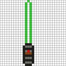 Green Lightsaber Star Wars Perler Bead Pattern Pearl Beads Pattern Hama Beads Design Star Wars Light Saber