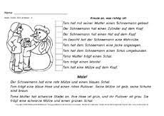 Beim wortdiktat werden 4 lauttreue wörter diktiert, aufgabe 2 und 3 ist durch ankreuzen zu lösen. Sinnerfassendes Lesen In Der Grundschule Winter Jahreszeiten Hus Klasse 2 Grundschulmaterial De