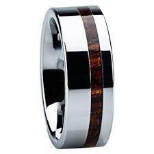 8 Mm Unique Mens Wedding Bands In Titanium With Hawaiian Koa Wood Inlay K116m Mens Wedding Rings Unique Mens Wedding Rings Titanium Wedding Rings