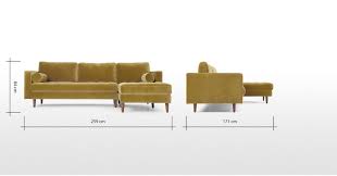 Scott Canape D Angle 4 Places Avec Meridienne A Droite Velours Dore Gold Sofa 3 Seater Sofa Sofa