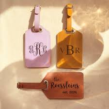 Custom Natural Leather Luggage Tag, Travel Gift – Danique Jewelry