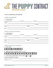 Go to www.akc.org to get details of registration. Puppy Contract Template Puppy Contract Template This Rather Extreme Contract Reflects Several Undesirable Outcomes Of Puppy Agreements That Have Course Hero