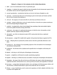 Exam questions organised by topic with model answers. Biology Ii Chapter 11 The Continuity Of Life Cellular Reproduction