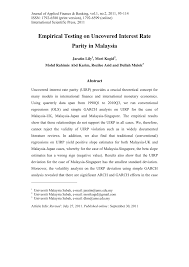 Bank nonperforming loans to total gross loans (%). Pdf Empirical Testing On Uncovered Interest Rate Parity In Malaysia