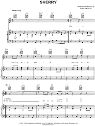 Frankie Valli The Four Seasons Sherry Sheet Music In C Major Transposable Download Print Sku Mn0070223