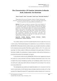 pdf the characteristics of creative industries in banda aceh indonesia an overview researchgate