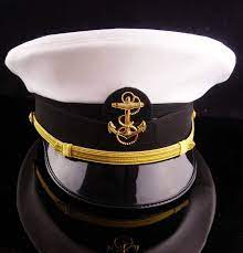 Vintage Usn Officer Hat Us Navy White Mens Officers Hat Etsy Navy Hats Us Navy Navy Day