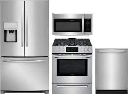 Buydirect provides comprehensive information about your query. Frigidaire Frreradwmw90871 4 Piece Kitchen Appliances Package With French Door Refrigerator Gas Range Dishwasher And Over The Range Microwave In Stainless Steel