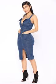 Romee Denim Midi Dress Dark Dresses Fashion Nova