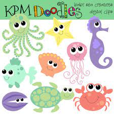 Clip Art Sea Creatures Digital Clip Art