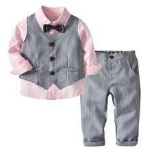 Kids Suits Blazers New Baby Boys Shirt Overalls Coat Tie Suit Boys Formal Party Wedding Wear Cotton Children Clothes Shopee Malaysia