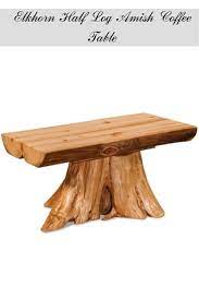Made from large cedar logs sawn in half and skillfully fitted together, this table is sure to please the most discriminating decorator. Elkhorn Half Log Amish Coffee Table Rustic Furniture Diy Rustic Outdoor Furniture Rustic Furniture Design