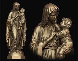 Mary With Child Statue 3d Print Model Desenhos Para Tatuar Modelos 3d Juazeiro