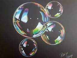 Bubbles Colored Pencil Bubble Drawing Black Paper Drawing Bubble Art
