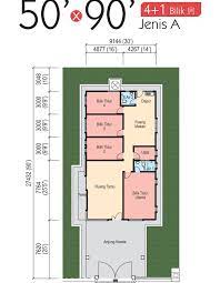 Pelan rumah teres setingkat desainrumahidcom. Plan Rumah 2 Tingkat 4 Bilik Design Rumah Terkini