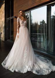 Bohemian Boho Long Sleeves Wedding Dress Ivory Blush Light Etsy Light Pink Wedding Dress Pink Wedding Dresses Sheer Wedding Dress