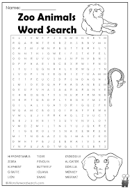 Nice Zoo Animals Word Search Word Puzzles For Kids Zoo Animal Activities Zoo Animals
