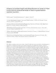 Commercial decks attached to multifamily buildings, such as apartment buildings or businesses, are regulated under the internation building code (ibc). Pdf Influence Of Handrail Height And Fall Direction On Center Of Mass Control And The Physical Demands Of Reach To Grasp Balance Recovery Reactions