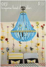 21 Brilliant Turquoise Diy Room Decor Ideas Diy Chandelier Wood Bead Chandelier Beaded Lampshade