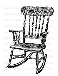 Vintage Rocking Chair Commercial Use Clip Art Illustration Etsy Vintage Rocking Chair Antique Rocking Chairs Rocking Chair