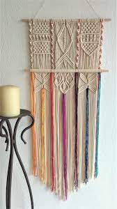 Easy to hang and timeless design, you can see the workmanship and the quality in the tight twisted cotton cords and elegant fringe. Colorful Boho Wall Hanging Knotted Wall Hanging Modern Macrame Home Decor Wall Decor Macrame Tapestry Boho Decor Bohemian Decor Boho Wall Hanging Wall Hanging Macrame Wall Hanging