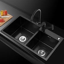 It's easier to keep looking clean than my previous stainless steel sink was, but the water here isn't hard. Modern Black Kitchen Sink Double Slot 304 Stainless Steel Seamless Welding Sink Kitchen Sink Black Sink Kitchen Sinks Aliexpress
