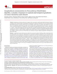 This video describes the climate, topography and wildlife of the canadian shield landform region. Pdf Zooplankton Communities In Precambrian Shield Lakes Quebec Canada Responses To Spatial And Temporal Gradients In Water Chemistry And Climate