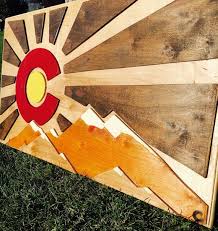 Colorado Flag Wooden Sun Rays Etsy Colorado Flag Art Colorado Wall Art Colorado Flag