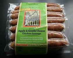 Season with salt, pepper, & cayenne pepper; Product Review Amylu Chicken Apple Gouda Sausage Apple Recipes Sausage Chicken Sausage