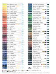 Derwent Inktense Colour Chart Pastel Pencils Colored