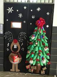Tuck these trees on a shelf or by your gingerbread house or christmas village. Christmas Door Decorating Ideas Part 2 Christmas Classroom Office Christmas Decorations Diy Christmas Door