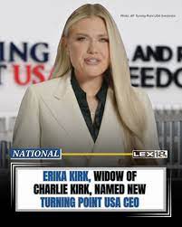 BREAKING: Erika Kirk takes over as CEO of Turning Point USA after husband Charlie Kirk's tragic death. The organization moves forward.