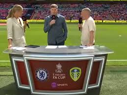 Laura Woods struck by football live on TNT before FA Cup semi-final pundits get soaked