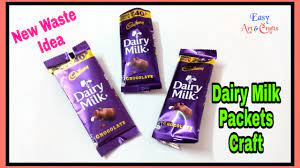 White chocolate with blue potato chips and sea salt. Recycle Waste Chocolate Wrapper How To Reuse Empty Dairy Milk Packets At Home Best Out Of Waste Youtube