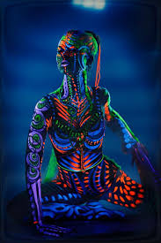 Girl With Body Painted With Neon Paint Art Body Art Photography Body Painting Tumblr Body Painting