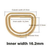 10pcs New Strong Thick Metal D Ring Zinc Alloy Buckle | WUTA - Golden  (total 10pcs) / Inner width16.2mm