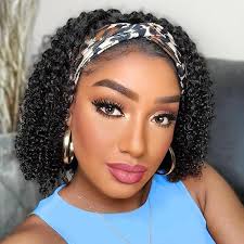 Amazon.com : JCL Headband Wig Human Hair 10 Inch Curly Human Hair Wig Deep  Wave Headband Wigs Human Hair Wigs for Black Women Glueless Wigs None Lace  Front Wigs Natural Color :