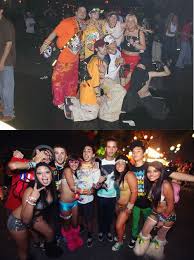 The Whole Gang Then Vs Now Rave Girls Rave Outfits Rave Festival