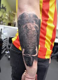 Elephants are most often associated with prosperity and are thought to be the embodiment of the gods in the asian culture. Black And Grey Elephant Tattoo By Alan Aldred Tattoonow