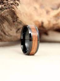 Black Ceramic Ring With Whiskey Barrel Oak Wooden Ring Wedgewood Rings Black Ceramic Ring Wooden Rings Engagement Mens Wedding Rings