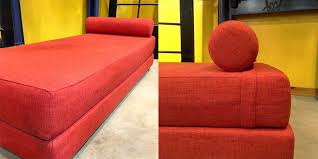Stacked double mattress sleeps twin. Community Forklift On Twitter Does Your Guest Room Need An Upgrade This Red Cb2 Lubi Daybed Can Function As A Twin Bed Or An Oversized Queen When Unfolded Communityforklift Daybed Https T Co F88cnq5ivc