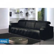 Salon en cuire 7 places. Canape 3 Places Atlanta Cuir Noir Canapes Pas Cher A Casablanca