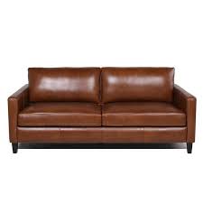Berube Leather Sofa In 2020 Leather Sofa Brown Leather Sofa Small Scale Sofa