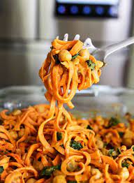 Here S An Easy Sweet Potato Noodle Recipe Tossed In A Creamy Pumpkin Sauce It S A Perfect Vegan Sweet Potato Noodles Pumpkin Sauce Sweet Potato Noodles Recipe